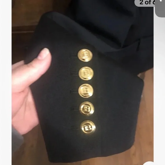 Balmain jacket with sparkly trim and gold buttons. Size 34. - Picture 2 of 5